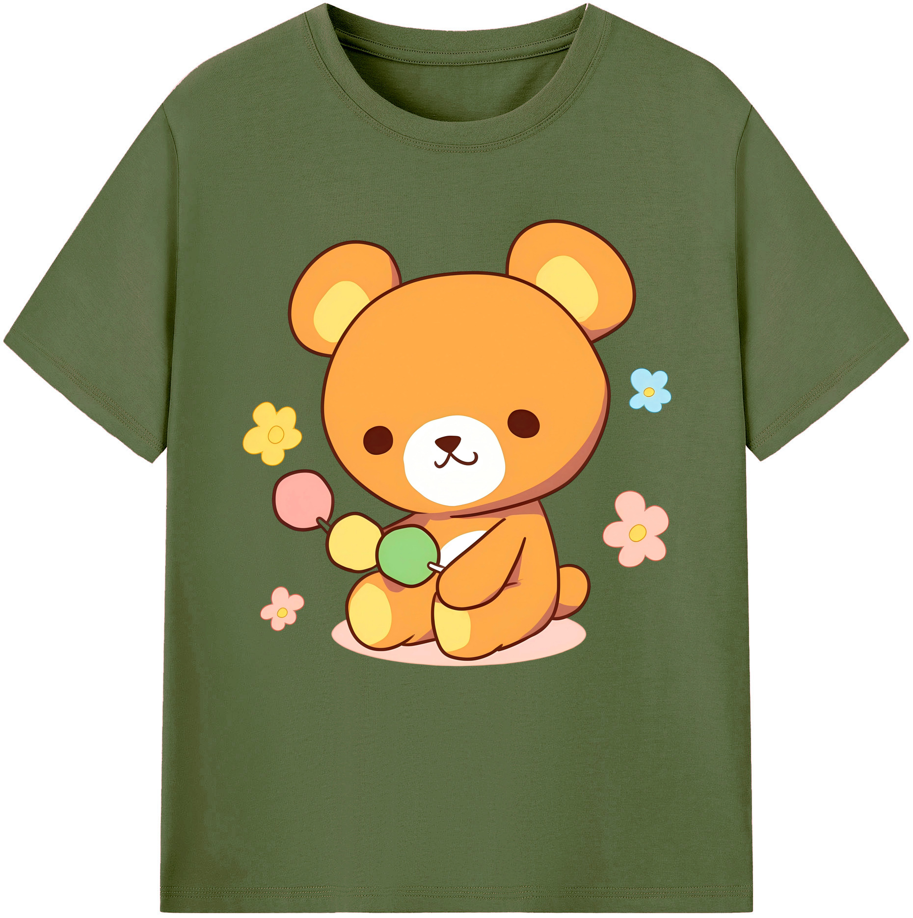 （画像用） リラックマ リラックマ キイロイトリ Rilakkuma Korilakkuma Kiiroitori 綿100％半袖Tシャツ（フロントプリント）